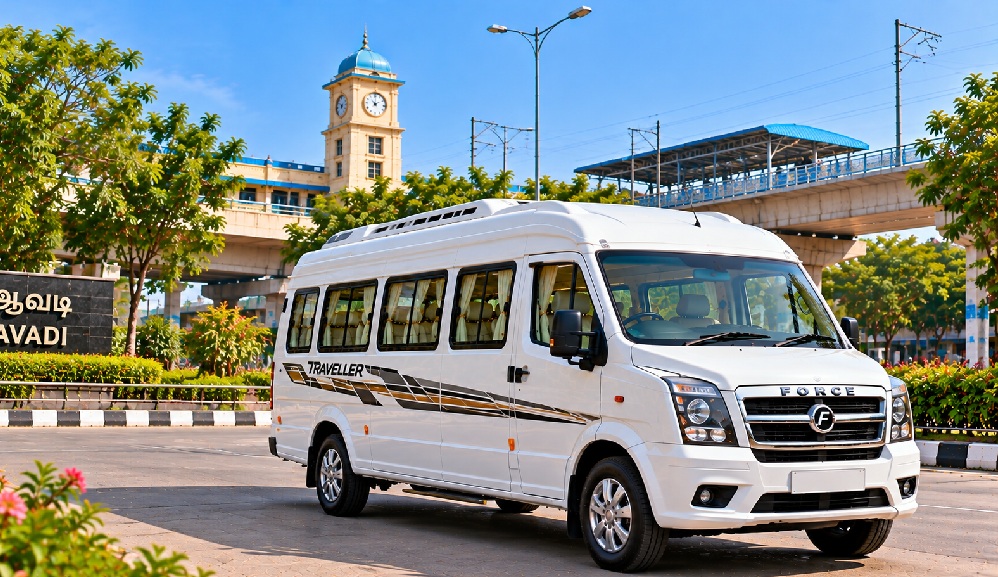 Luxury Tempo Traveller interior for group travel in Avadi