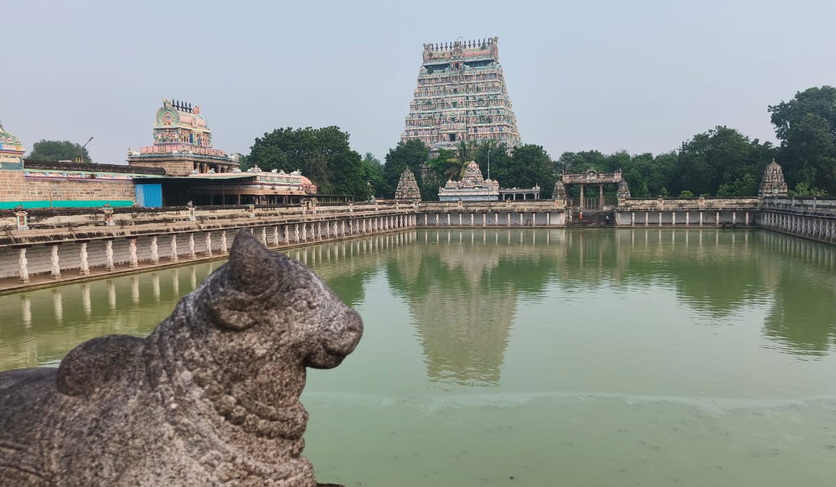 Chidambaram Nataraja Temple golden gopuram and courtyard