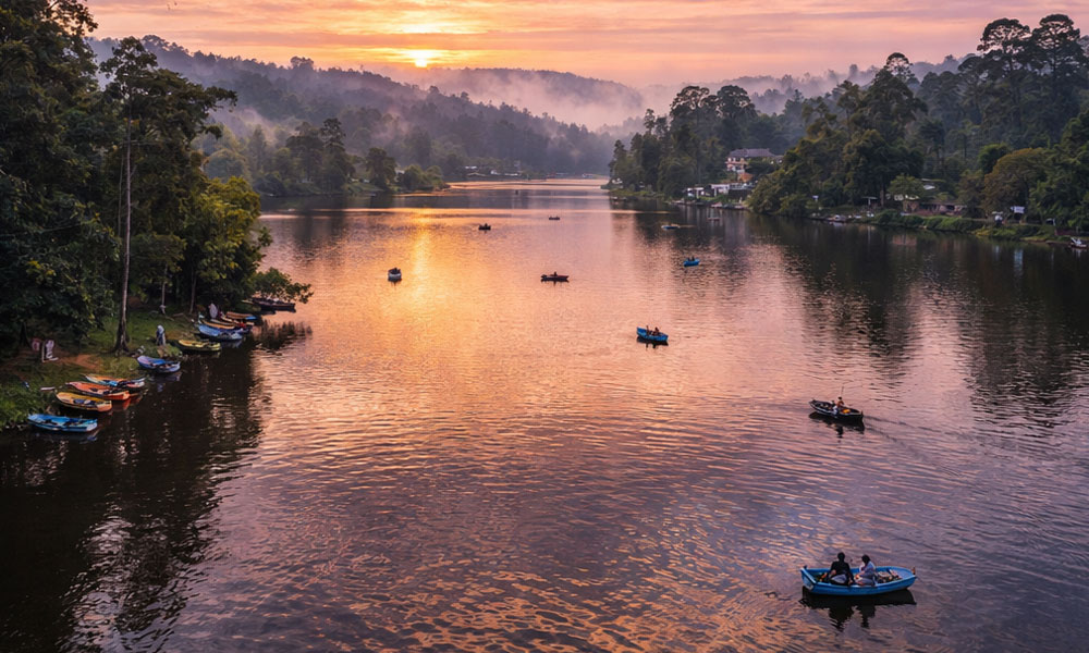 Kodaikanal Lake surrounded by green hills