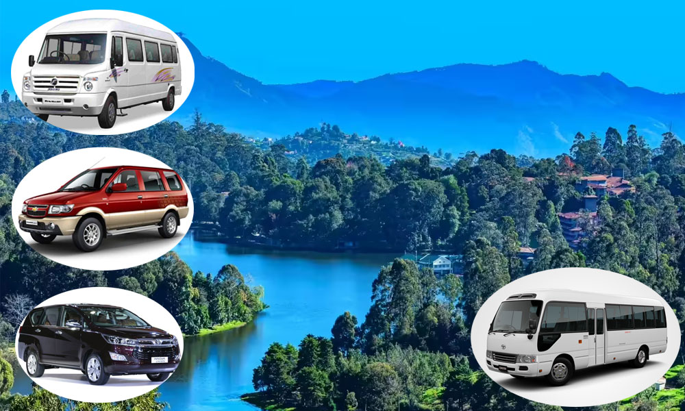 Car driving through lush green Kodaikanal roads