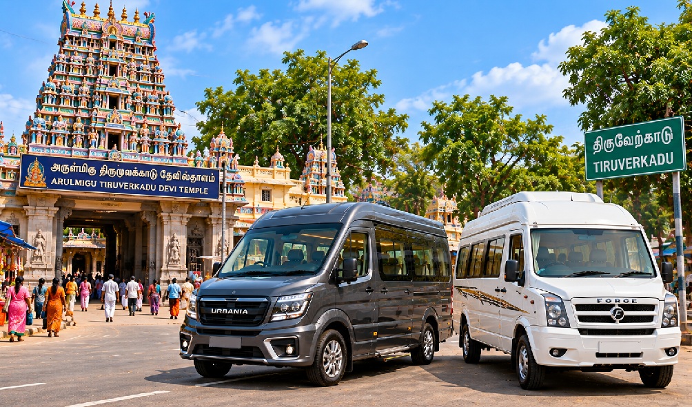 Luxury Urbania and Tempo Traveller interior for group travel in Tiruverkadu